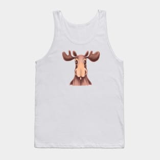 Cute Moose Drawing Tank Top